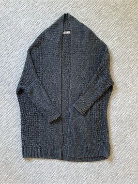 Hollister Dark Charcoal Open-Front Knit Cardigan